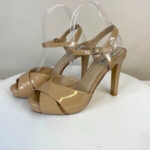 Dune London Womens Retro Peep Toe Platform Heels Size 39 8 Beige Neutral Party